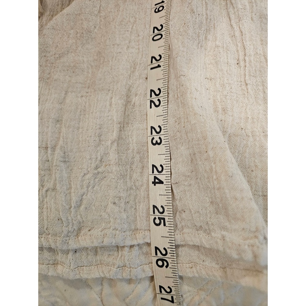 Cato Women Boho Peasant Blouse Beige Embroidered Gauze Linen Blend Plus 22/24W - Picture 10 of 11